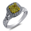2.76ct.tw. Diamond Ring. Center Dia Fancy Yellow 1.51ct. 18KWY DKR001829